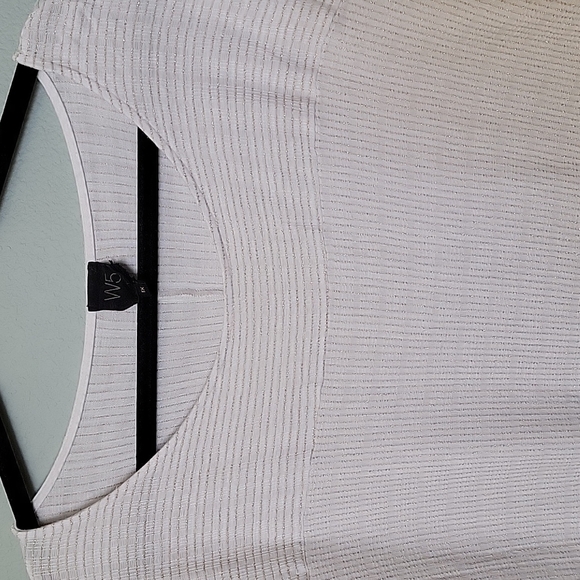 W5 gold striped short sleeve top large - Picture 3 of 7